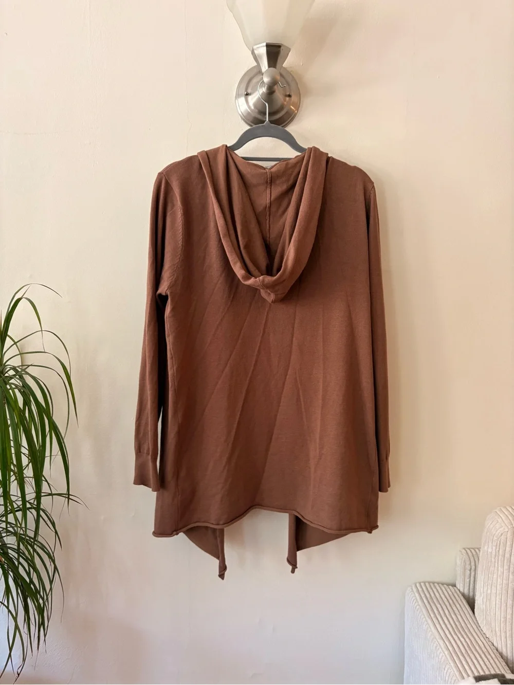 Forever 21 Men Rust Brown OpenKnit Hoodie